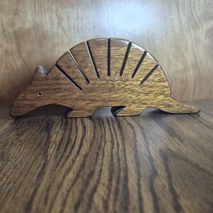 Handmade Wooden Armadillo Desk Organizer